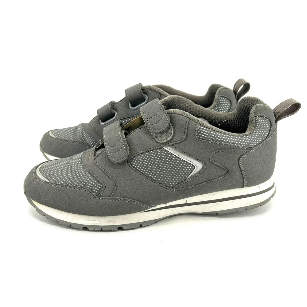 EZ Strider Mens Grey Walking Shoes Hook Loop Comfort Sneakers Size 9 75662